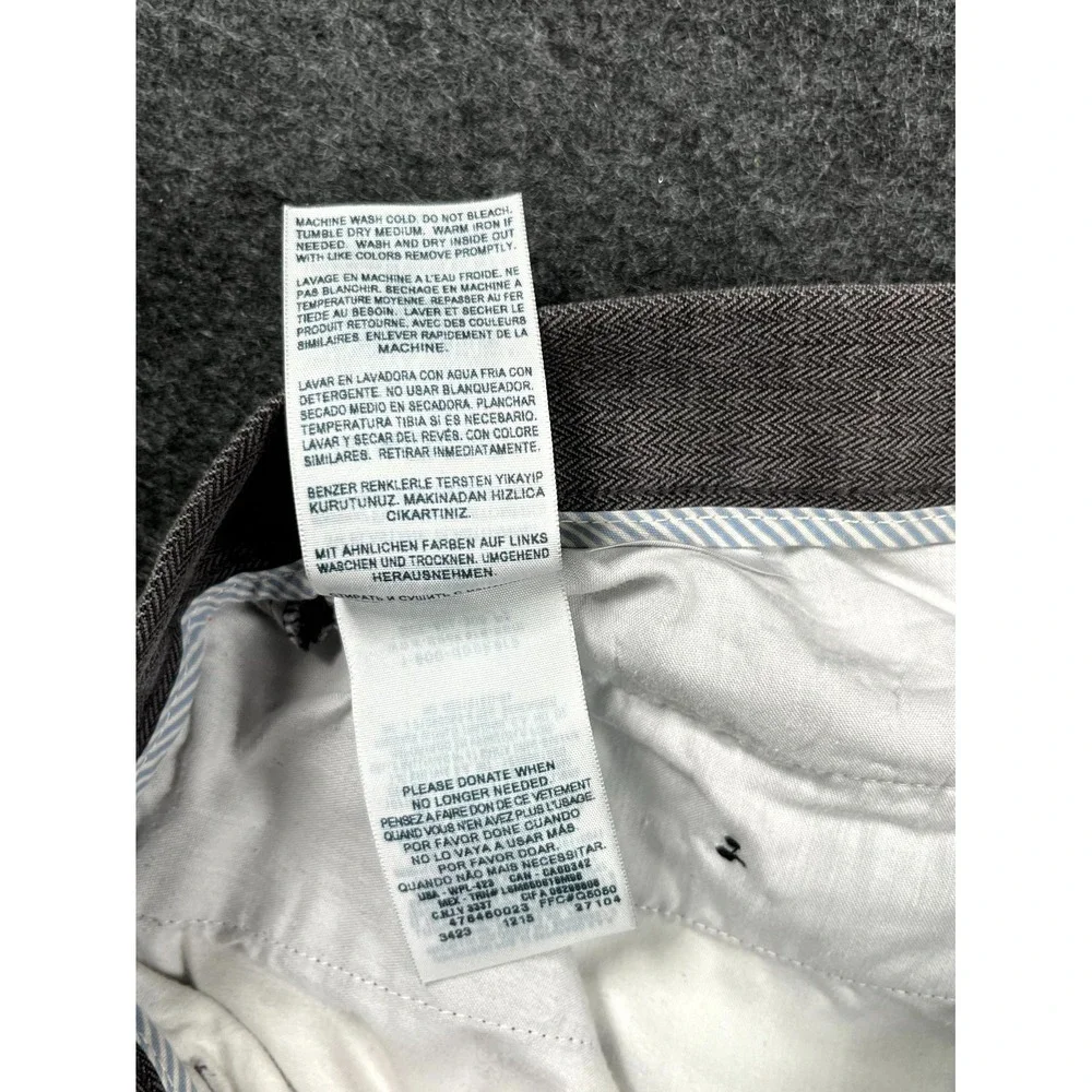 Dockers Chino Pants Mens 36x32‎ Gray Herringbone Slim Fit Stretch Flat Front